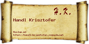 Handl Krisztofer névjegykártya